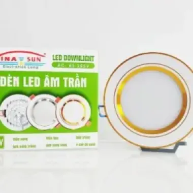 Đèn Led Âm trần viền Vàng 7W ánh sáng Trắng (Downlight)