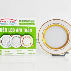Đèn Led Âm trần viền Vàng 7W ánh sáng Trắng (Downlight)