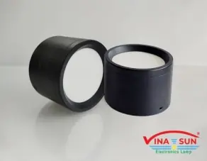Đèn Led bơ lon vỏ đen 7W 3 chế độ ánh sáng